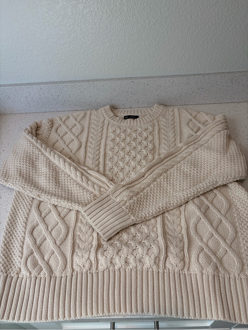 GAP Cream Cable Knit Sweater women’s - Picture 2 of 4